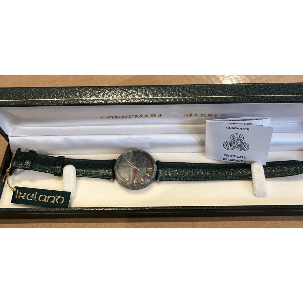 Connemara Marble Watch Gold Tone Made In Ireland NIB Needs Battery